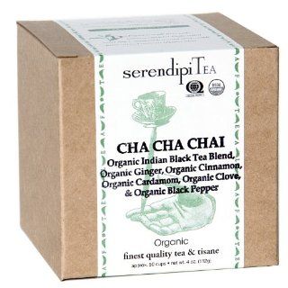 SerendipiTea Cha Cha Chai, Organic Indian Black Tea Blend & Organic Spices (Cinnamon, Cloves, Ginger, Cardamom & Pepper), 4 Ounce Boxes (Pack of 2) : Grocery & Gourmet Food