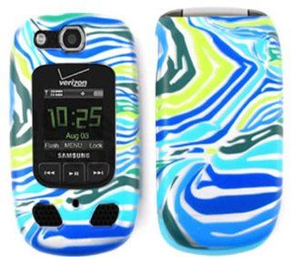 For Samsung Convoy 2 U660 Case Cover   Blue Green Zebra Print Rubberized TE148 S: Cell Phones & Accessories