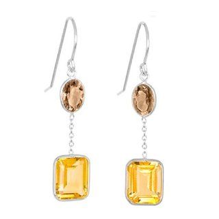 Willow Gold Atlantis Smokey Topaz and Citrine 14k White Gold Earrings: Willow Company: Jewelry
