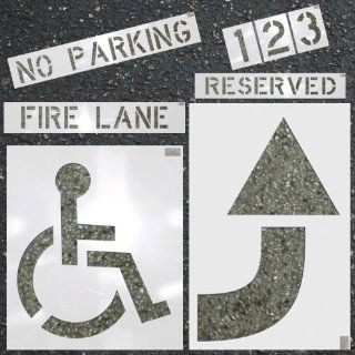 Parking Lot Stencils Large Kit   Handicap, No Parking, Etc.: Home Improvement