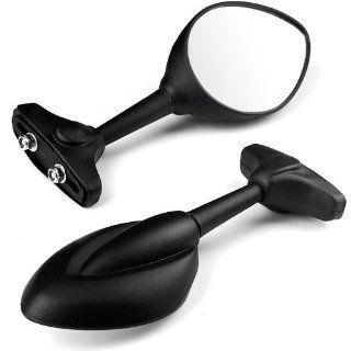 Replacement High Impact Black finished Racing Style Jag Side Mirrors Rearview For Kawasaki Sport Street Bike Ninja ZX6R 636 ZX6RR ZX10R: Automotive