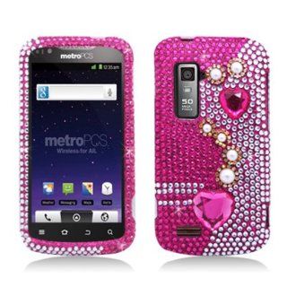 Aimo ZTEN910PCLDI636 Dazzling Diamond Bling Case for ZTE Anthem 4G N910   Retail Packaging   Pearl Pink: Cell Phones & Accessories