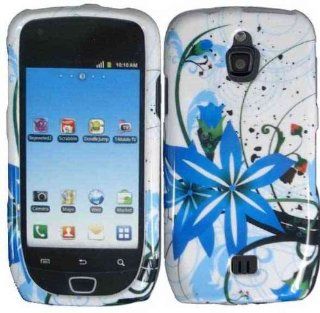 White Blue Flower Hard Cover Case for Samsung Exhibit 4G SGH T759: Cell Phones & Accessories