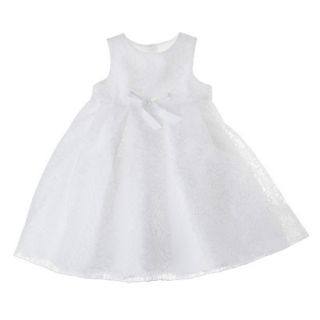 Tevolio Infant Toddler Girls Sleeveless Lace Overlay Dress   White 12 M