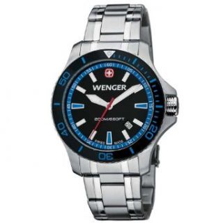 Wenger Sea Force Watch, Black & Blue Dial Black & Blue Bezel Bracelet 641.106: Clothing