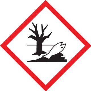 Accuform Signs LZH608PS2 GHS Pictogram Label, ENVIRONMENT, 1" Length x 1" Width, Adhesive Coated Paper, Red/Black on White (Roll of 250): Industrial Warning Signs: Industrial & Scientific