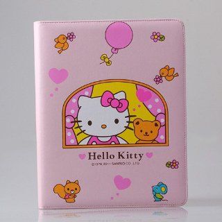 PINK BEAR HELLO KITTY LEATHER CASE & STAND FOR iPAD 2 & 3.: Computers & Accessories