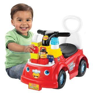 Fischer Price Little People Build 'n Fun Fire Truck Ride   On Toys & Games