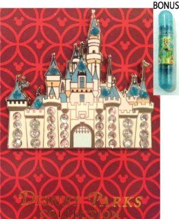 Disney Parks Jeweled Castle Trading Pin (Comes Sealed)   Disney Parks Exclusive & Limited Availability   BONUS Double Sided Faries Stamp Included: Everything Else