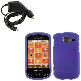 iFase Brand Samsung Brightside U380 Combo Rubber Purple Protective Case Faceplate Cover + Rapid Car Charger for Samsung Brightside U380: Cell Phones & Accessories