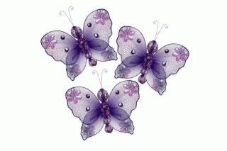 Hanging nylon butterfly craft nursery bedroom girls room ceiling wall decor, wedding birthday party baby bridal shower decorations   Emily Butterfly craft dŽcor   3" purple   set of 3   Butterfly Pictures For Bedroom