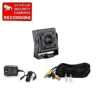 VideoSecu Mini Pinhole CCD Security Camera Indoor Hidden Surveillance Kit with Camera Power Supply and Camera Extension Cable A72 : Spy Cameras : Camera & Photo