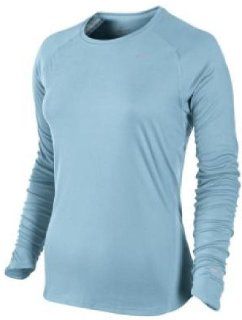 Nike Womens Lt. Blue Miler Dri FIT Long Sleeve Shirt (XS0 2)  Athletic Shirts  Sports & Outdoors