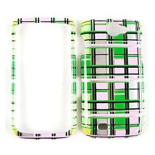 Samsung Exhibit II 2 4G 4 G T679 T 679 Green Pink Yellow Squares Blocks Bricks Transparent Design Snap On Hard Protective Cover Case Cell Phone (Free by ellie e. Wristband): Cell Phones & Accessories