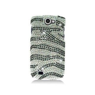 Samsung Galaxy Exhibit 4G T679 SGH T679 Bling Gem Jeweled Jewel Crystal Diamond Black Silver Zebra Stripe Cover Case: Cell Phones & Accessories