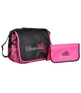 Rocawear "Rose Lace" Messenger Diaper Bag   pink/black, one size : Diaper Tote Bags : Baby