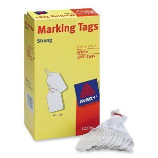 Avery White Marking Tags Strung, 1.75 x 1.093 Inches, Pack of 1000 (12204) : Blank Labeling Tags : Office Products