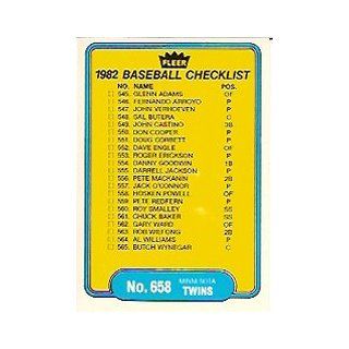 1982 Fleer #658 CL: Padres/Twins: Sports Collectibles