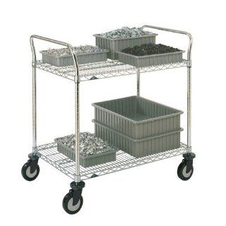 Metro 2SPN56PS Super Erecta Stainless Steel Two Shelf Heavy Duty Utility Cart with Polyurethane Cast   Furniture