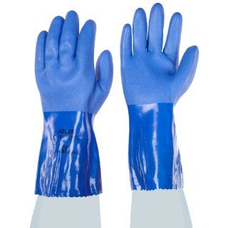 Showa Best 660 Atlas Fully Coated Triple Dipped PVC Glove, Seamless Knitted Liner, Chemical Resistant, 12" Length, X Large (Pack of 12 Pairs): Chemical Resistant Safety Gloves: Industrial & Scientific
