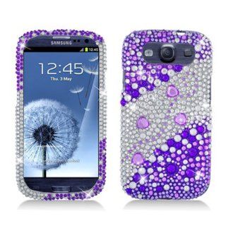 Aimo SAMI9300PCLDI661 Dazzling Diamond Bling Case for Samsung Galaxy S3 i9300   Retail Packaging   Divide Purple: Cell Phones & Accessories