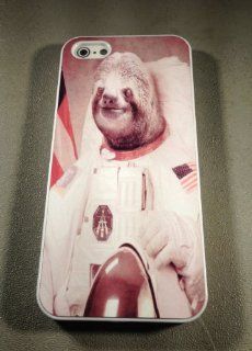 (663wi5) Astronaut Sloth iPhone 5 White Case: Everything Else