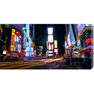 Global Gallery Times Square by Night by Ludo H Stretched Canvas Art