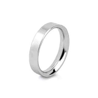 18K White Gold Ladies 3mm Flat Wedding Ring   Heavy Weight: Jewelry