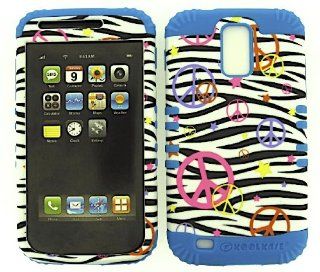 BUMPER CASE FOR SAMSUNG GALAXY S II T989 SOFT BLUE SKIN HARD PEACE SIGN BLACK ZEBRA COVER: Cell Phones & Accessories