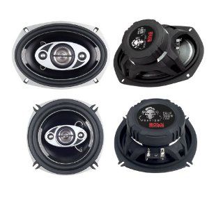 2)New Boss P694C 6x9" 800W + 2) Boss P554C 5.25" 300W 4 Way Car Coaxial Speakers : Vehicle Speakers : Car Electronics