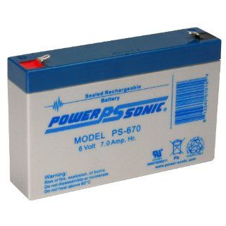 Powersonic PS 670F1   6 Volt/7 Amp Hour Sealed Lead Acid Battery with 0.187 Fast on Connector: Automotive