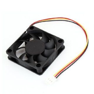 DC 12V 3 Pin Connector Black Plastic Square Shaped PC Cooling Fan: Computers & Accessories