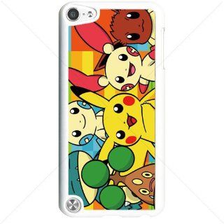 Pokemon Popular Cute Pikachu Apple iPod Touch iTouch 5th Generation Hard Plastic Black or White cases (White): Cell Phones & Accessories