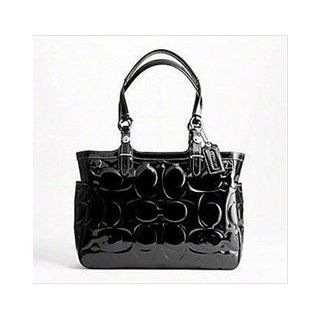 Coach Patent Embossed Tote Black Handbag   Coach 16564: Shoulder Handbags: Clothing