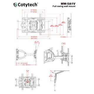 Cotytech Articulating Single Arm TV Wall Mount for 32   63 Screens