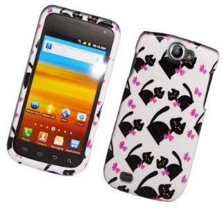 For Samsung Exhibit II 4G/Ancora/SGH T679 Hard GLOSSY Case Cat Bow Tie White 