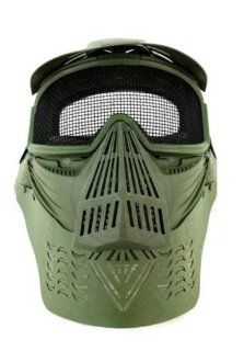 AMA Tactical Airsoft Face Mask w/ Wire Mesh Lens & Visor   OD : Airsoft Protective Gear : Sports & Outdoors