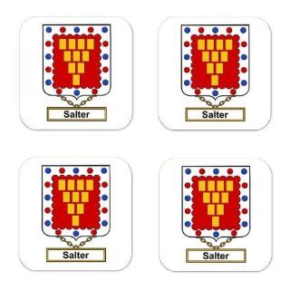 Salter Family Crest Square Coasters Coat of Arms Coasters   Set of 4  