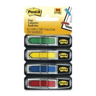 Post it Flags 684ARR3   ARROW 1/2" FLAGS, BLUE/GREEN /RED/YELLOW, 24/COLOR, 96 FLAGS/PACK  Tape Flags 