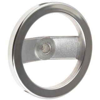 2 Spoked Polished Aluminum Dished Hand Wheel without Handle, 6" Diameter, 5/8" Hole Diameter, (Pack of 1) Hardware Hand Wheels