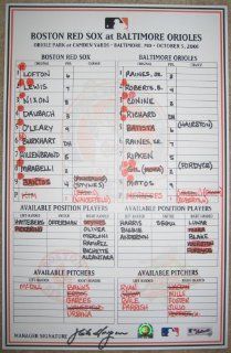 Baltimore Orioles Cal Ripken Jr. Last Series 10/5/2001 Final Game Autographed Signed Dugout Lineup Card  Other Products  