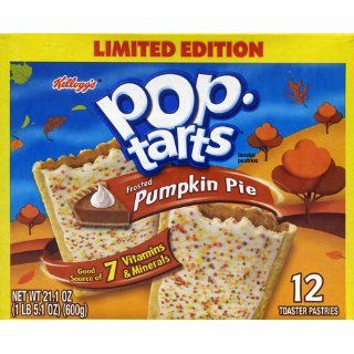 Kellogg's Pop Tarts   Pumpkin Pie (Limited Edition)   12 Toaster Pastries, 21.1 oz. Box : Kellogs Pop Tarts Pumpkin : Grocery & Gourmet Food