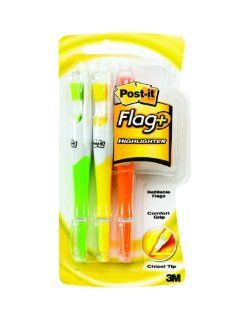 Post it Flag+ Highlighter, Yellow, Green, and Orange, 50 Color Coordinated Flags/Highlighter, 3 Pack 
