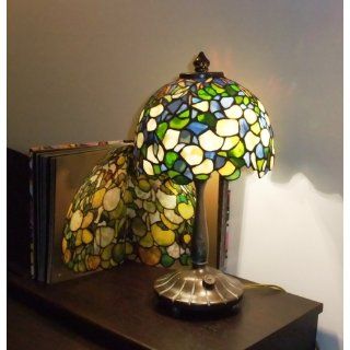 Dale Tiffany 101206 Hydrangea Mini Table Lamp, Antique Bronze and Art Glass Shade    