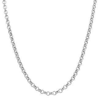 Sterling Silver Polished Rolo Necklace (4.3mm, 18 nch): Jewelry