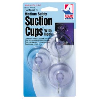 Adams Mfg. Corp. 0.75 Clear Suction Cup with Metal Hook (Set of 6)