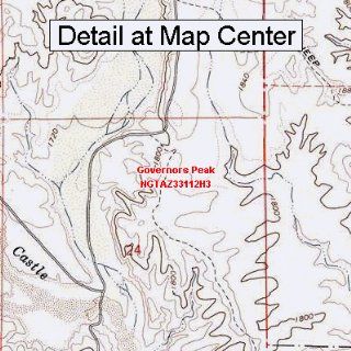 USGS Topographic Quadrangle Map   Governors Peak, Arizona (Folded/Waterproof) : Outdoor Recreation Topographic Maps : Sports & Outdoors