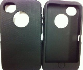 Replacement Silicone Skin For iphone 4/4s Otterbox Defender case with Oval cutout by SportyGigabite   Black Cell Phones & Accessories