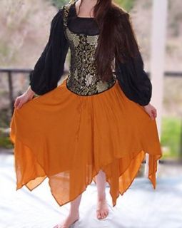 Dress Like A Pirate Brand Two Layer 8 Point Crinkle Gauze Gypsy Skirt: Clothing