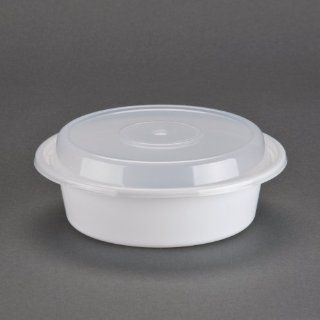 Newspring NC 718 White 16 oz. VERSAtainer 6" x 1 1/2" Round Microwavable Container with Lid 150/Case: Food Savers: Kitchen & Dining